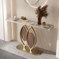 Glam Golden Base Console Tafel met halve maan Wtone top voor hal