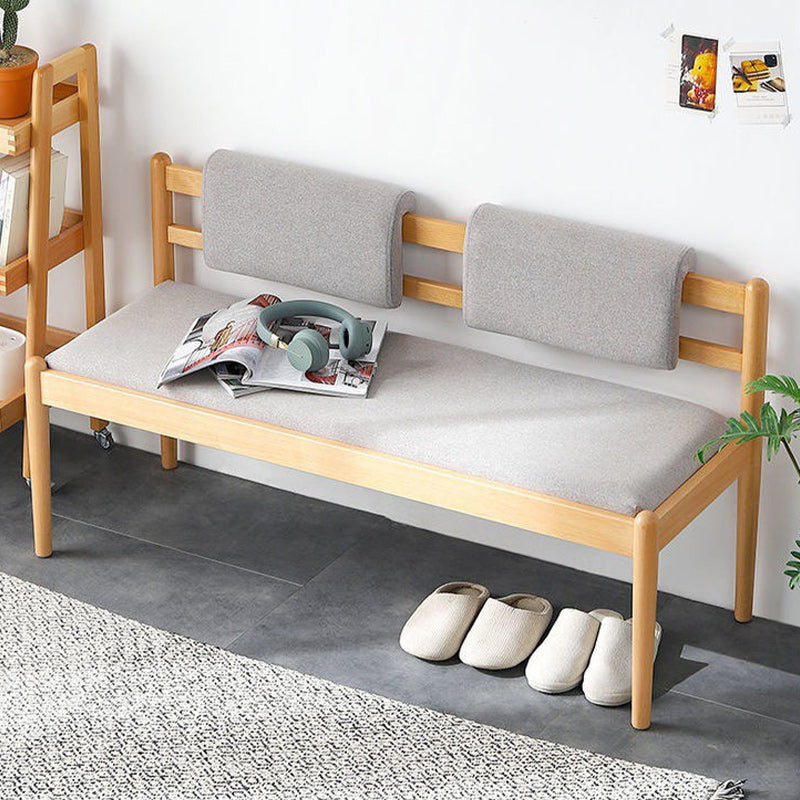 25.5 Inch H Beech Wood Modern Bedroom Seating Bench With Straight Legs 57"L x 17.5"W x 25.5"H Natural Clearhalo 'Benches' 'Chairs & Seating' 'furn' 'furn_benches' 'Furniture' 'Living Room Furniture' 5694727
