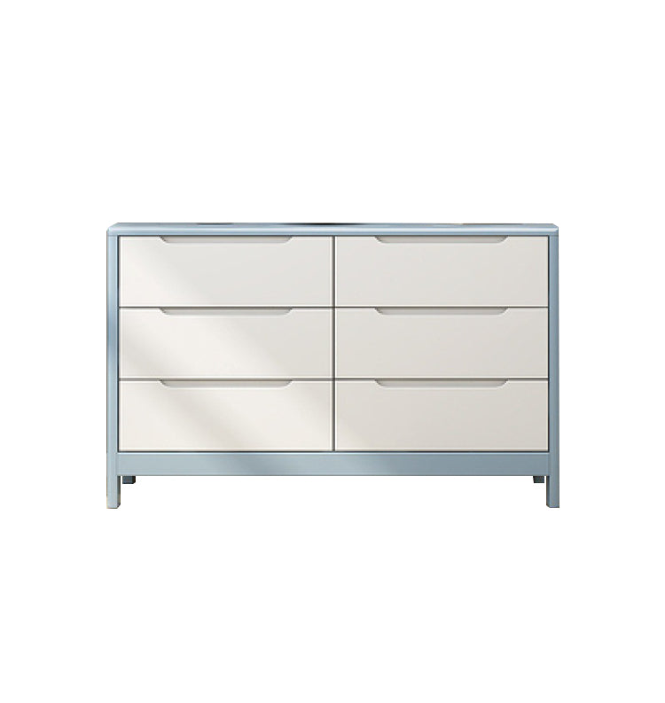 16" W Solid Wood Storage Chest Dresser Modern Storage Chest with 5 / 6 / 9 Drawers Blue-White 6 Clearhalo 'Bedroom Furniture' 'Dressers & Chests' 'dressers_chests' 'furn' 'furn_dressers_chests' 'Furniture' 5694746