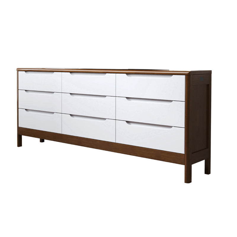 16" W Solid Wood Storage Chest Dresser Modern Storage Chest with 5 / 6 / 9 Drawers Walnut White 9 Clearhalo 'Bedroom Furniture' 'Dressers & Chests' 'dressers_chests' 'furn' 'furn_dressers_chests' 'Furniture' 5694757