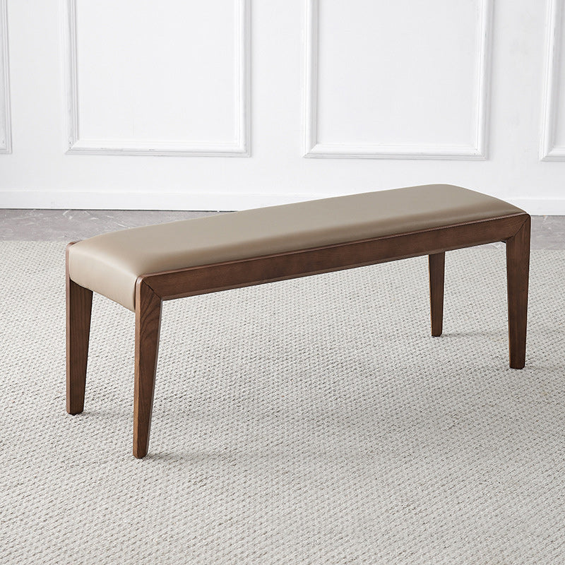 16" W Modern Seating Bench Cushioned Solid Wood Ottoman Bench 39"L x 16"W x 17"H Walnut Clearhalo 'Benches' 'Chairs & Seating' 'furn' 'furn_benches' 'Furniture' 'Living Room Furniture' 5694764