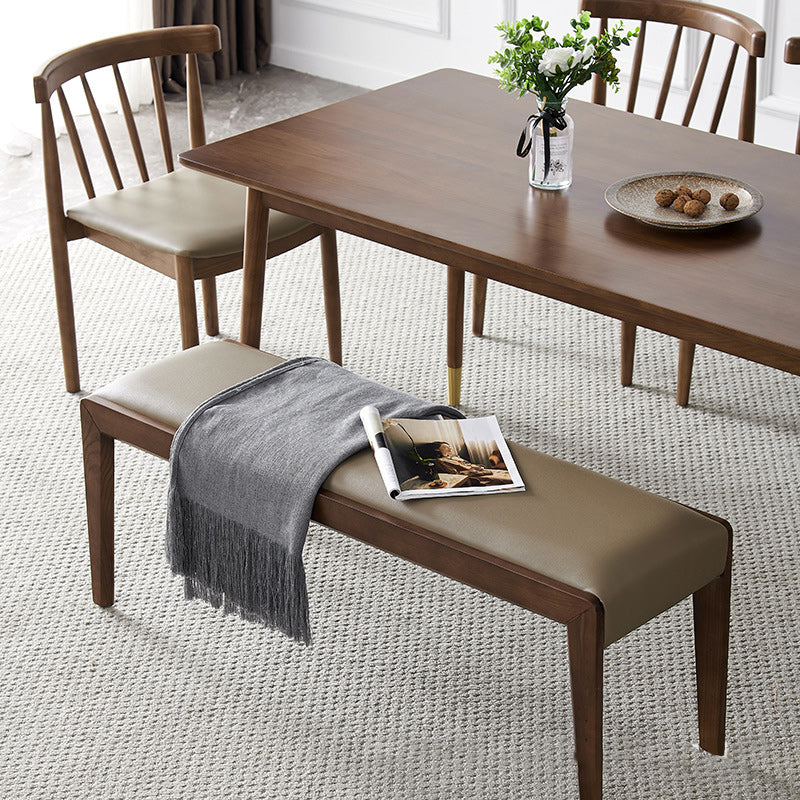 16" W Modern Seating Bench Cushioned Solid Wood Ottoman Bench Clearhalo 'Benches' 'Chairs & Seating' 'furn' 'furn_benches' 'Furniture' 'Living Room Furniture' 5694766