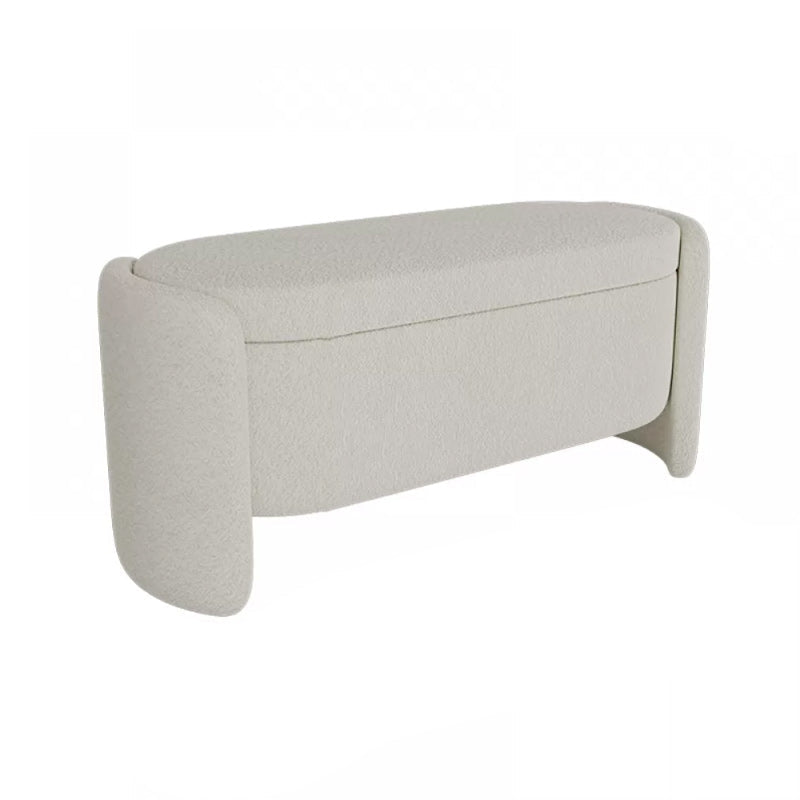 Modern Cushioned Bench Faux Leather Foam Bench for Home Office Off-White Clearhalo 'Benches' 'Chairs & Seating' 'furn' 'furn_benches' 'Furniture' 'Living Room Furniture' 5694799