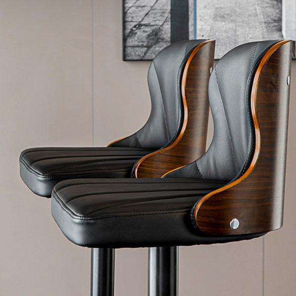 Scandinavian Metal Stool Leather Upholstered Counter Stool in Matte Finish for Indoor Clearhalo 'Bar Furniture' 'Bar Stools' 'bar_stools' 'furn' 'furn_bar_stools' 'Furniture' 'Kitchen & Dining Furniture' 5694828