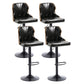 Scandinavian Metal Stool Leather Upholstered Counter Stool in Matte Finish for Indoor Black 4 Piece Set Clearhalo 'Bar Furniture' 'Bar Stools' 'bar_stools' 'furn' 'furn_bar_stools' 'Furniture' 'Kitchen & Dining Furniture' 5694829