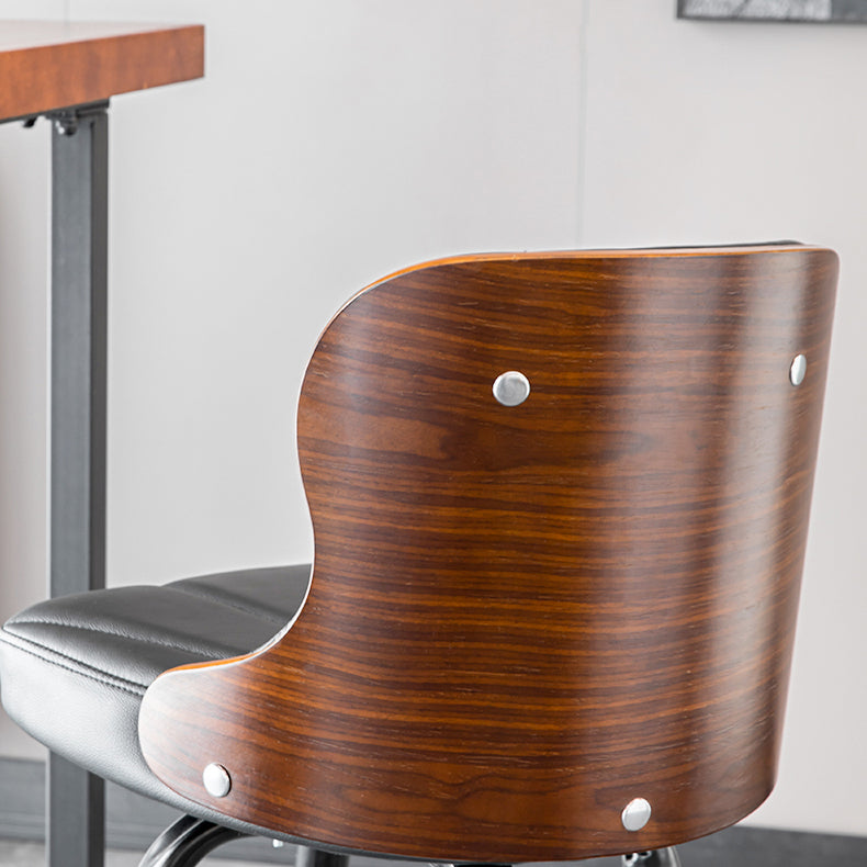 Scandinavian Metal Stool Leather Upholstered Counter Stool in Matte Finish for Indoor Clearhalo 'Bar Furniture' 'Bar Stools' 'bar_stools' 'furn' 'furn_bar_stools' 'Furniture' 'Kitchen & Dining Furniture' 5694836