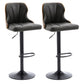 Scandinavian Metal Stool Leather Upholstered Counter Stool in Matte Finish for Indoor Matte Black 2 Piece Set Clearhalo 'Bar Furniture' 'Bar Stools' 'bar_stools' 'furn' 'furn_bar_stools' 'Furniture' 'Kitchen & Dining Furniture' 5694837