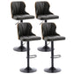Scandinavian Metal Stool Leather Upholstered Counter Stool in Matte Finish for Indoor Matte Black 4 Piece Set Clearhalo 'Bar Furniture' 'Bar Stools' 'bar_stools' 'furn' 'furn_bar_stools' 'Furniture' 'Kitchen & Dining Furniture' 5694839