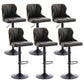 Scandinavian Metal Stool Leather Upholstered Counter Stool in Matte Finish for Indoor Matte Black 6 Piece Set Clearhalo 'Bar Furniture' 'Bar Stools' 'bar_stools' 'furn' 'furn_bar_stools' 'Furniture' 'Kitchen & Dining Furniture' 5694841