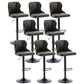 Scandinavian Metal Stool Leather Upholstered Counter Stool in Matte Finish for Indoor Matte Black 8 Piece Set Clearhalo 'Bar Furniture' 'Bar Stools' 'bar_stools' 'furn' 'furn_bar_stools' 'Furniture' 'Kitchen & Dining Furniture' 5694843