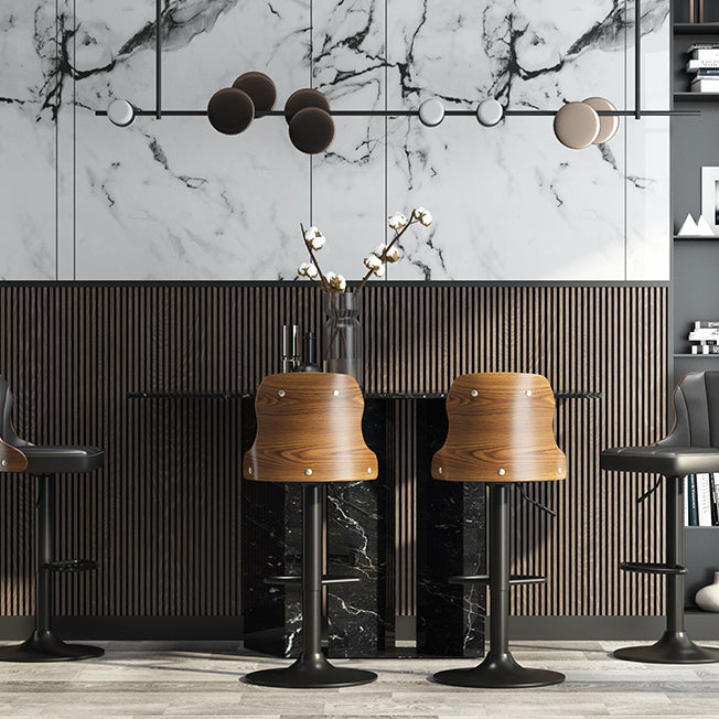 Scandinavian Metal Stool Leather Upholstered Counter Stool in Matte Finish for Indoor Clearhalo 'Bar Furniture' 'Bar Stools' 'bar_stools' 'furn' 'furn_bar_stools' 'Furniture' 'Kitchen & Dining Furniture' 5694846