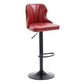 Scandinavian Metal Stool Leather Upholstered Counter Stool in Matte Finish for Indoor Red 1 Piece Clearhalo 'Bar Furniture' 'Bar Stools' 'bar_stools' 'furn' 'furn_bar_stools' 'Furniture' 'Kitchen & Dining Furniture' 5694851