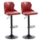 Scandinavian Metal Stool Leather Upholstered Counter Stool in Matte Finish for Indoor Red 2 Piece Set Clearhalo 'Bar Furniture' 'Bar Stools' 'bar_stools' 'furn' 'furn_bar_stools' 'Furniture' 'Kitchen & Dining Furniture' 5694852