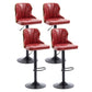 Scandinavian Metal Stool Leather Upholstered Counter Stool in Matte Finish for Indoor Red 4 Piece Set Clearhalo 'Bar Furniture' 'Bar Stools' 'bar_stools' 'furn' 'furn_bar_stools' 'Furniture' 'Kitchen & Dining Furniture' 5694853