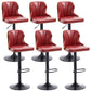 Scandinavian Metal Stool Leather Upholstered Counter Stool in Matte Finish for Indoor Red 6 Piece Set Clearhalo 'Bar Furniture' 'Bar Stools' 'bar_stools' 'furn' 'furn_bar_stools' 'Furniture' 'Kitchen & Dining Furniture' 5694854