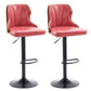 Scandinavian Metal Stool Leather Upholstered Counter Stool in Matte Finish for Indoor Pink 2 Piece Set Clearhalo 'Bar Furniture' 'Bar Stools' 'bar_stools' 'furn' 'furn_bar_stools' 'Furniture' 'Kitchen & Dining Furniture' 5694857