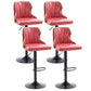 Scandinavian Metal Stool Leather Upholstered Counter Stool in Matte Finish for Indoor Pink 4 Piece Set Clearhalo 'Bar Furniture' 'Bar Stools' 'bar_stools' 'furn' 'furn_bar_stools' 'Furniture' 'Kitchen & Dining Furniture' 5694858