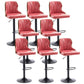 Scandinavian Metal Stool Leather Upholstered Counter Stool in Matte Finish for Indoor Pink 8 Piece Set Clearhalo 'Bar Furniture' 'Bar Stools' 'bar_stools' 'furn' 'furn_bar_stools' 'Furniture' 'Kitchen & Dining Furniture' 5694860
