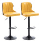 Scandinavian Metal Stool Leather Upholstered Counter Stool in Matte Finish for Indoor Yellow 2 Piece Set Clearhalo 'Bar Furniture' 'Bar Stools' 'bar_stools' 'furn' 'furn_bar_stools' 'Furniture' 'Kitchen & Dining Furniture' 5694862