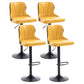 Scandinavian Metal Stool Leather Upholstered Counter Stool in Matte Finish for Indoor Yellow 4 Piece Set Clearhalo 'Bar Furniture' 'Bar Stools' 'bar_stools' 'furn' 'furn_bar_stools' 'Furniture' 'Kitchen & Dining Furniture' 5694863