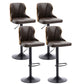 Scandinavian Metal Stool Leather Upholstered Counter Stool in Matte Finish for Indoor Brown 4 Piece Set Clearhalo 'Bar Furniture' 'Bar Stools' 'bar_stools' 'furn' 'furn_bar_stools' 'Furniture' 'Kitchen & Dining Furniture' 5694868