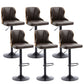 Scandinavian Metal Stool Leather Upholstered Counter Stool in Matte Finish for Indoor Brown 6 Piece Set Clearhalo 'Bar Furniture' 'Bar Stools' 'bar_stools' 'furn' 'furn_bar_stools' 'Furniture' 'Kitchen & Dining Furniture' 5694869