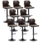 Scandinavian Metal Stool Leather Upholstered Counter Stool in Matte Finish for Indoor Brown 8 Piece Set Clearhalo 'Bar Furniture' 'Bar Stools' 'bar_stools' 'furn' 'furn_bar_stools' 'Furniture' 'Kitchen & Dining Furniture' 5694870