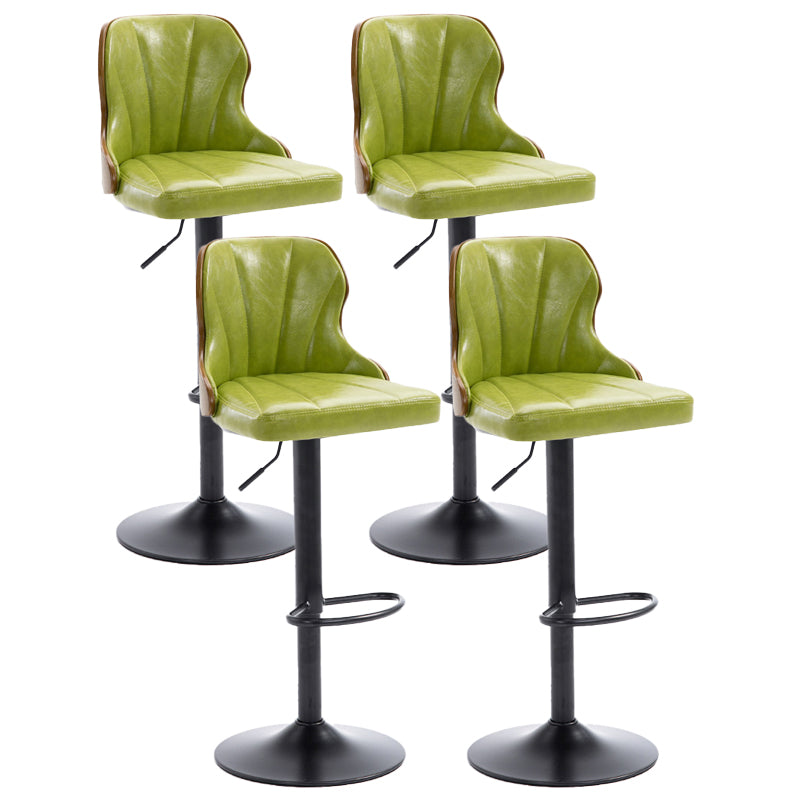 Scandinavian Metal Stool Leather Upholstered Counter Stool in Matte Finish for Indoor Green 4 Piece Set Clearhalo 'Bar Furniture' 'Bar Stools' 'bar_stools' 'furn' 'furn_bar_stools' 'Furniture' 'Kitchen & Dining Furniture' 5694873