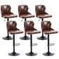 Scandinavian Metal Stool Leather Upholstered Counter Stool in Matte Finish for Indoor Light Brown 6 Piece Set Clearhalo 'Bar Furniture' 'Bar Stools' 'bar_stools' 'furn' 'furn_bar_stools' 'Furniture' 'Kitchen & Dining Furniture' 5694879