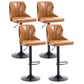 Scandinavian Metal Stool Leather Upholstered Counter Stool in Matte Finish for Indoor Ginger 4 Piece Set Clearhalo 'Bar Furniture' 'Bar Stools' 'bar_stools' 'furn' 'furn_bar_stools' 'Furniture' 'Kitchen & Dining Furniture' 5694883