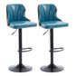 Scandinavian Metal Stool Leather Upholstered Counter Stool in Matte Finish for Indoor Royal Blue 2 Piece Set Clearhalo 'Bar Furniture' 'Bar Stools' 'bar_stools' 'furn' 'furn_bar_stools' 'Furniture' 'Kitchen & Dining Furniture' 5694887