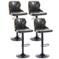 Scandinavian Metal Stool Leather Upholstered Counter Stool in Matte Finish for Indoor Dark Blue-Gray 4 Piece Set Clearhalo 'Bar Furniture' 'Bar Stools' 'bar_stools' 'furn' 'furn_bar_stools' 'Furniture' 'Kitchen & Dining Furniture' 5694893