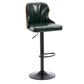 Scandinavian Metal Stool Leather Upholstered Counter Stool in Matte Finish for Indoor Blackish Green 1 Piece Clearhalo 'Bar Furniture' 'Bar Stools' 'bar_stools' 'furn' 'furn_bar_stools' 'Furniture' 'Kitchen & Dining Furniture' 5694896