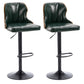 Scandinavian Metal Stool Leather Upholstered Counter Stool in Matte Finish for Indoor Blackish Green 2 Piece Set Clearhalo 'Bar Furniture' 'Bar Stools' 'bar_stools' 'furn' 'furn_bar_stools' 'Furniture' 'Kitchen & Dining Furniture' 5694897