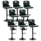 Scandinavian Metal Stool Leather Upholstered Counter Stool in Matte Finish for Indoor Blackish Green 8 Piece Set Clearhalo 'Bar Furniture' 'Bar Stools' 'bar_stools' 'furn' 'furn_bar_stools' 'Furniture' 'Kitchen & Dining Furniture' 5694900