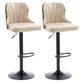 Scandinavian Metal Stool Leather Upholstered Counter Stool in Matte Finish for Indoor Off-White 2 Piece Set Clearhalo 'Bar Furniture' 'Bar Stools' 'bar_stools' 'furn' 'furn_bar_stools' 'Furniture' 'Kitchen & Dining Furniture' 5694902