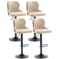 Scandinavian Metal Stool Leather Upholstered Counter Stool in Matte Finish for Indoor Off-White 4 Piece Set Clearhalo 'Bar Furniture' 'Bar Stools' 'bar_stools' 'furn' 'furn_bar_stools' 'Furniture' 'Kitchen & Dining Furniture' 5694903