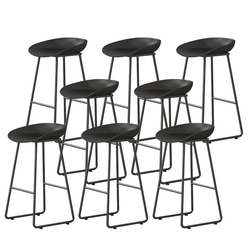 Modern Backrest Counter Stool Iron Kitchen Bar Stool with Acrylic Seat