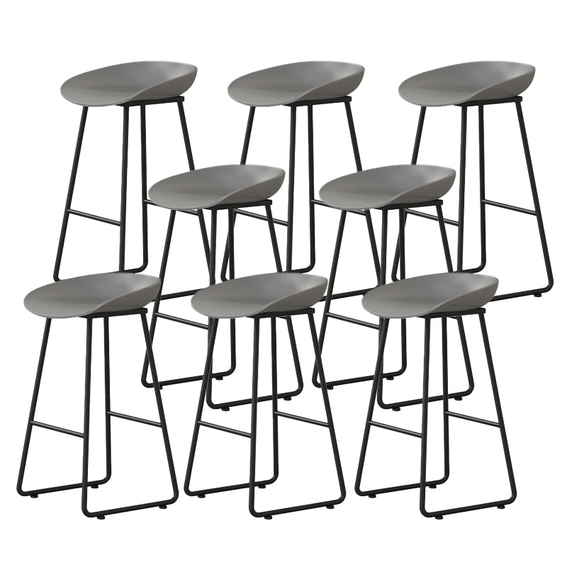 Modern Backrest Counter Stool Iron Kitchen Bar Stool with Acrylic Seat