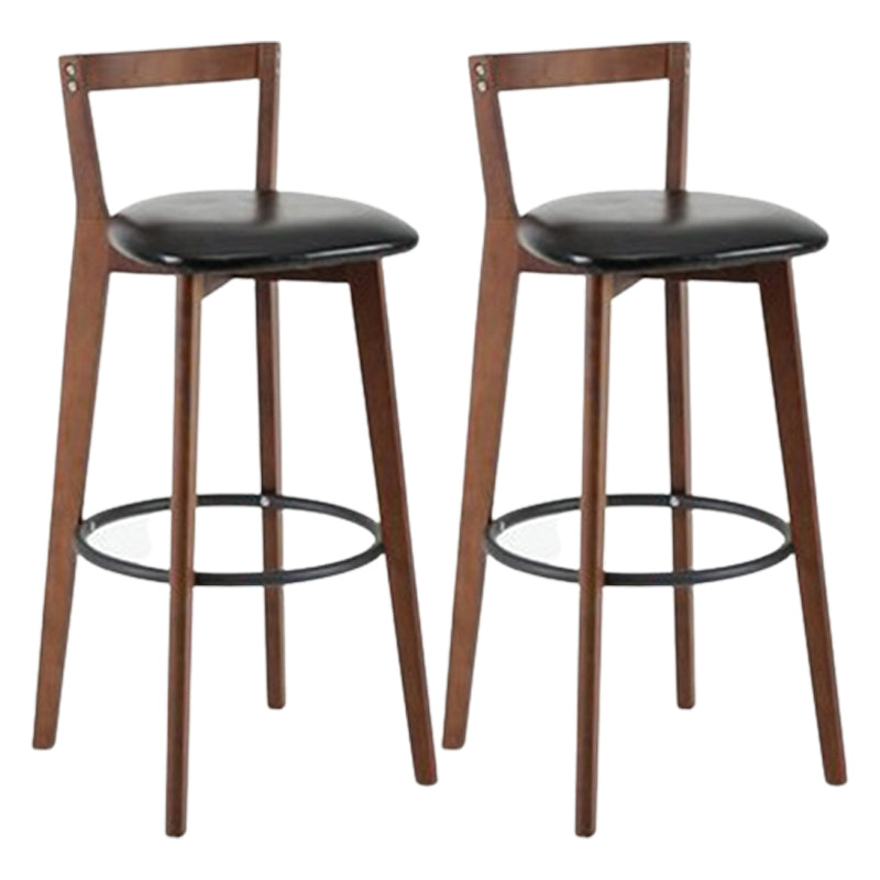 Muebles de cuero de imitación de heces de madera marrones contemporáneas con 4 patas