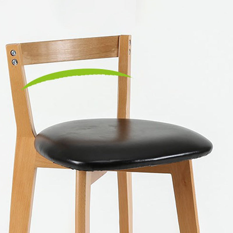 Muebles de cuero de imitación de heces de madera marrones contemporáneas con 4 patas