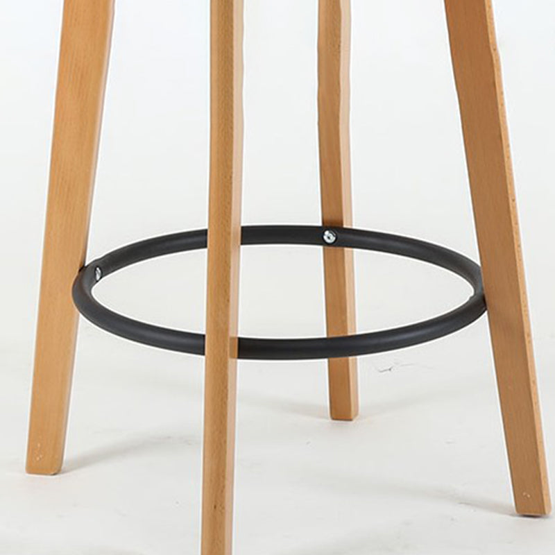 Muebles de cuero de imitación de heces de madera marrones contemporáneas con 4 patas