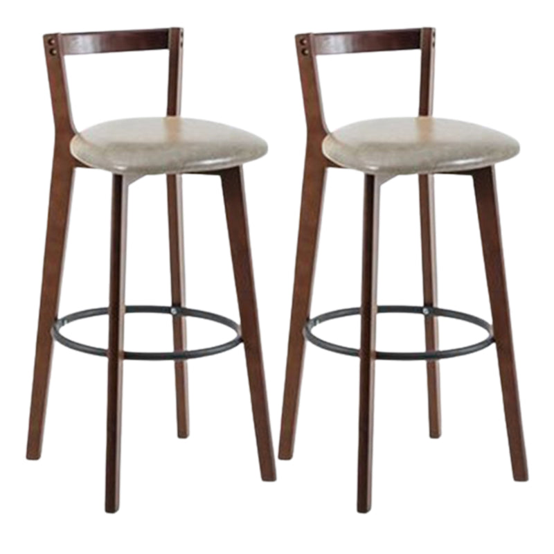 Muebles de cuero de imitación de heces de madera marrones contemporáneas con 4 patas