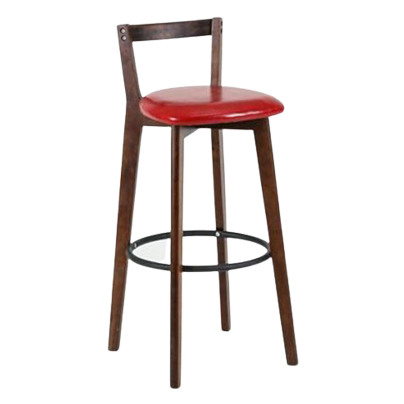 Muebles de cuero de imitación de heces de madera marrones contemporáneas con 4 patas