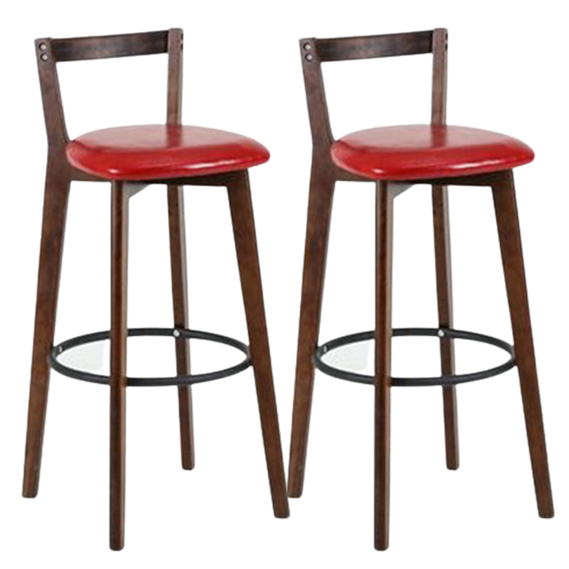 Muebles de cuero de imitación de heces de madera marrones contemporáneas con 4 patas