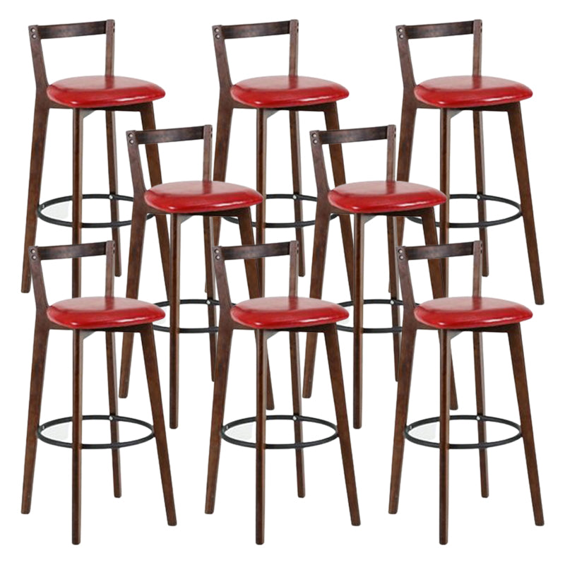 Muebles de cuero de imitación de heces de madera marrones contemporáneas con 4 patas