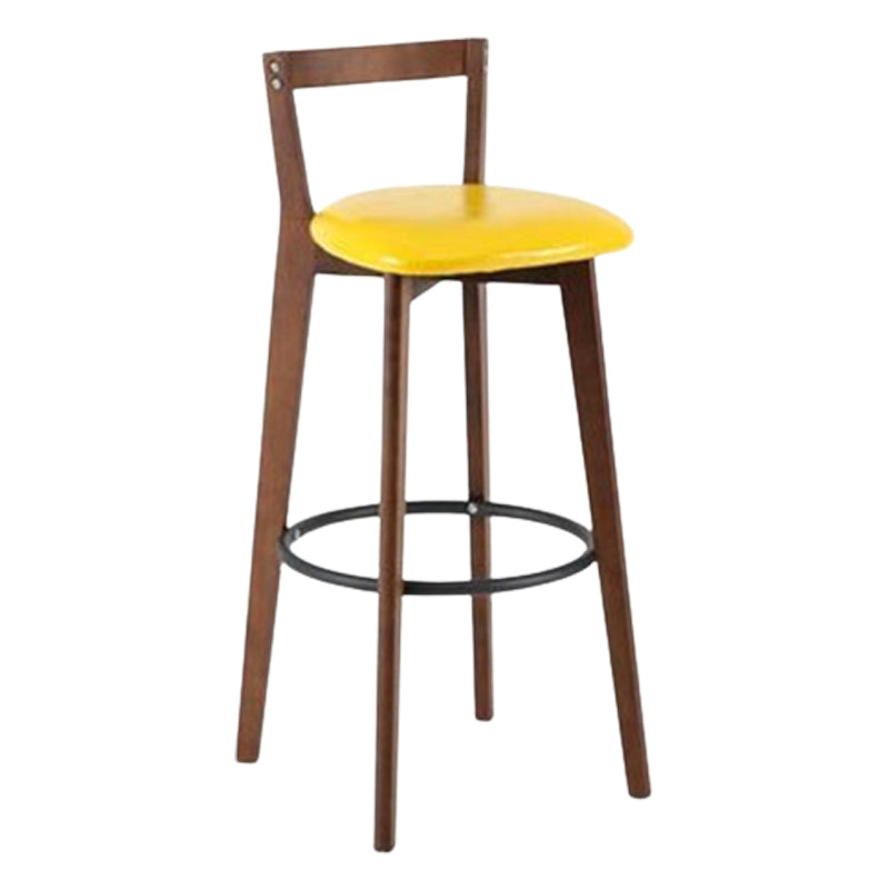 Muebles de cuero de imitación de heces de madera marrones contemporáneas con 4 patas