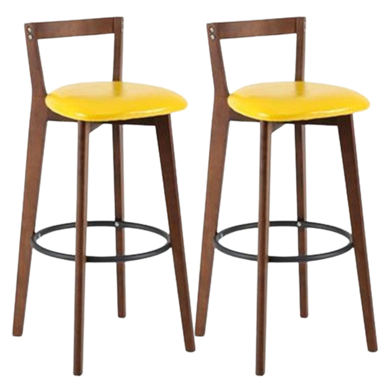 Muebles de cuero de imitación de heces de madera marrones contemporáneas con 4 patas