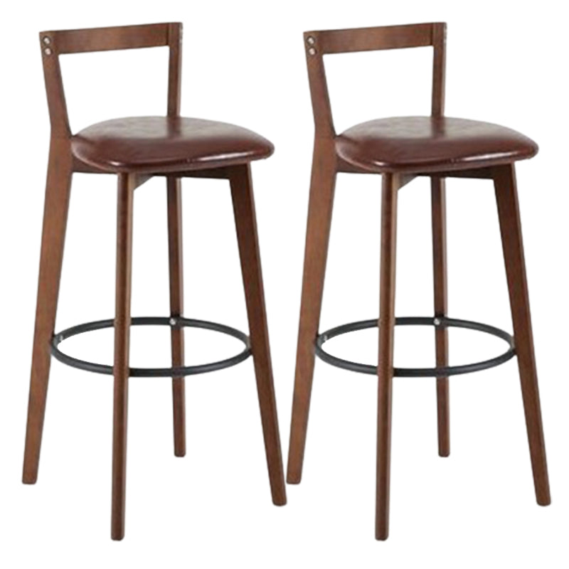 Muebles de cuero de imitación de heces de madera marrones contemporáneas con 4 patas