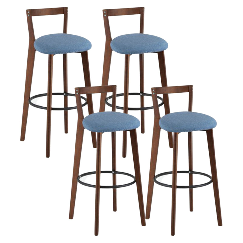 Muebles de cuero de imitación de heces de madera marrones contemporáneas con 4 patas